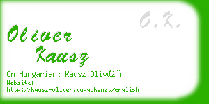 oliver kausz business card